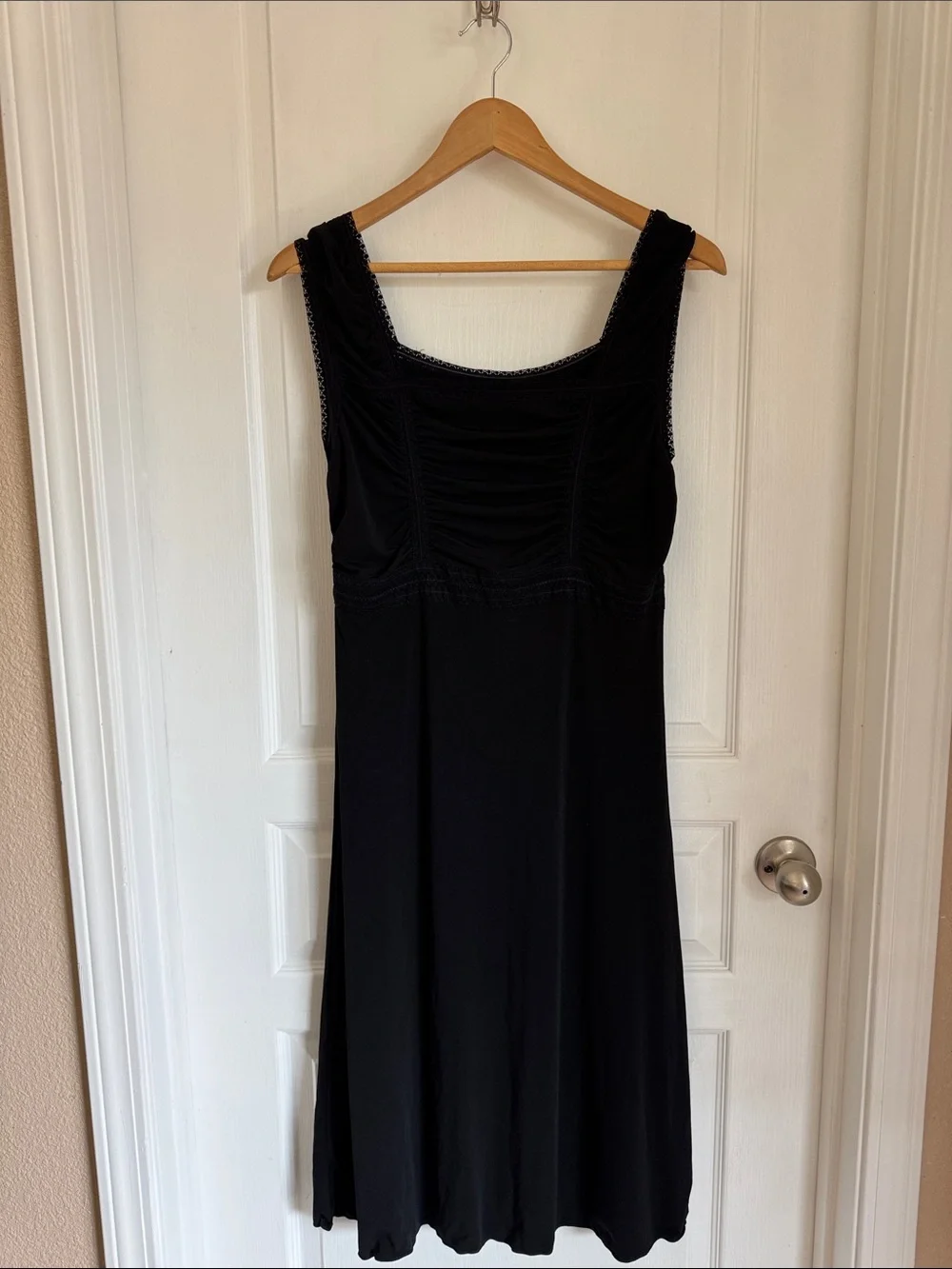 Max Studio Black Ruched Midi Dress